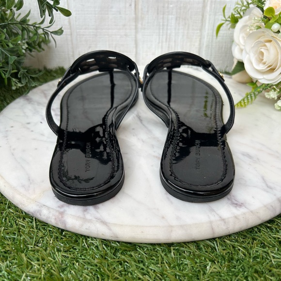 Tory Burch women 
Miller Patent Leather Thong Sandals black  SZ 8 preowned - Picture 8 of 16